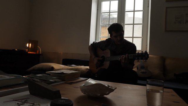 Musician writing lyrics