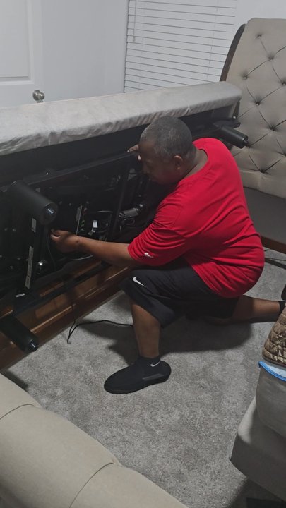 North Pros Moving - My brother fixing the other side of my bed. - Movers Near Me