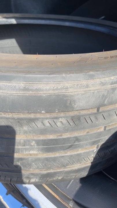 Firestone Complete Auto Care - This is the brand new tire that I had put on after the "said" alignment was done, but as you can see, there's wire hanging out of the tire. - Auto Repair Near Me - Bossier City, Louisiana