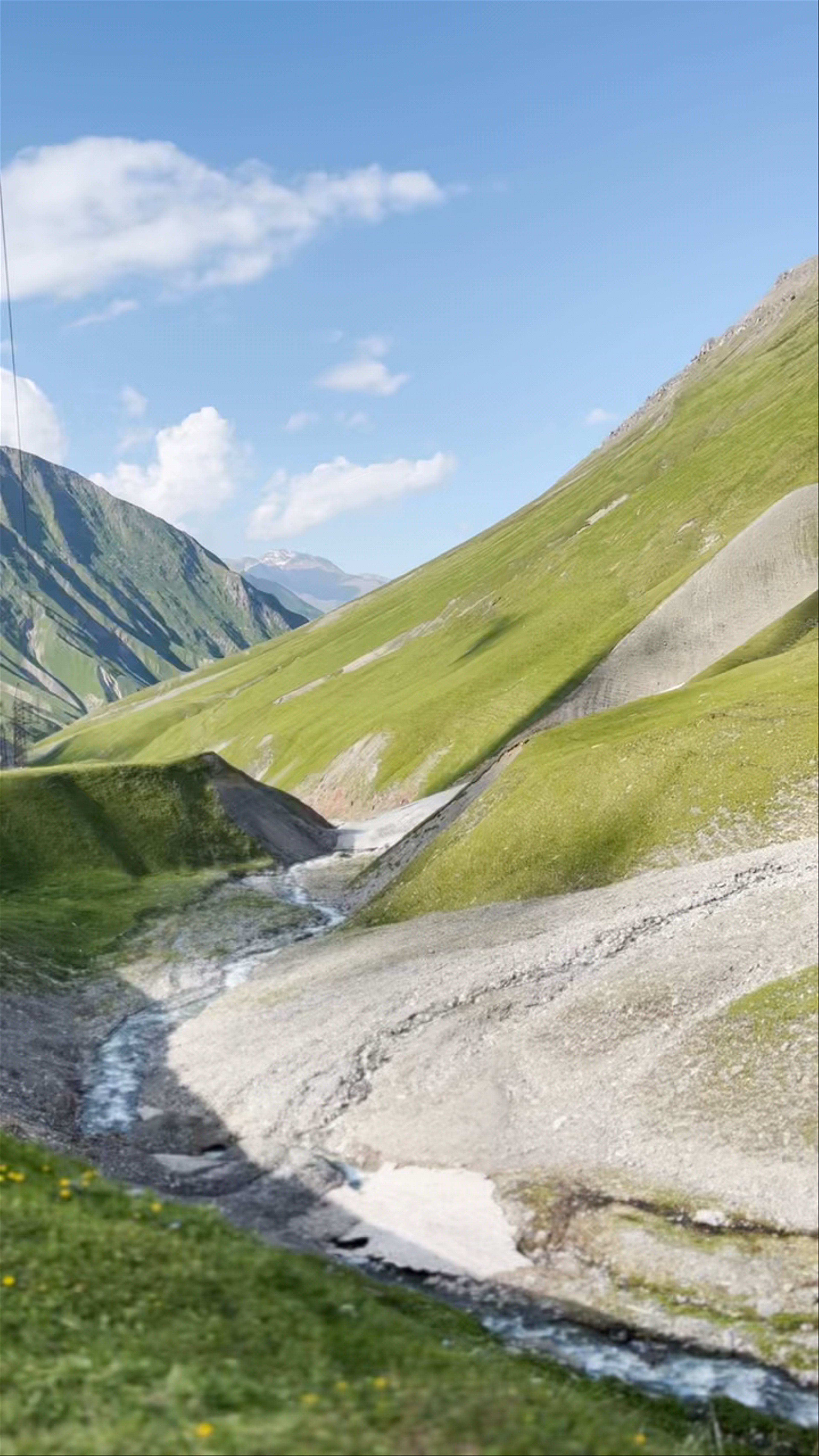 Majestic Mountain Stream in Kazbegi, Georgia
