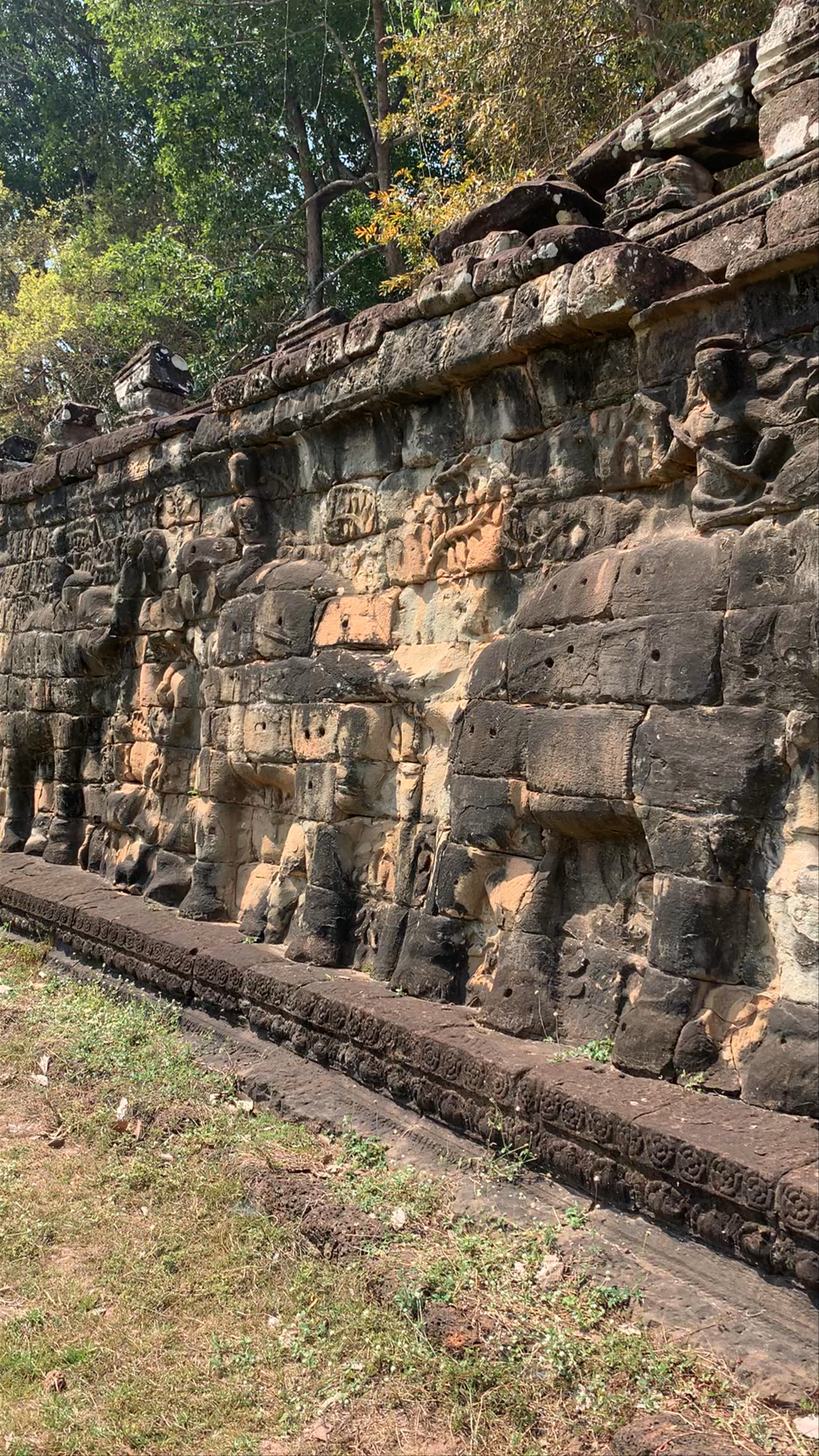 Terrace of the Elephants: Ancient Bas-Reliefs in Siem Reap, Cambodia
