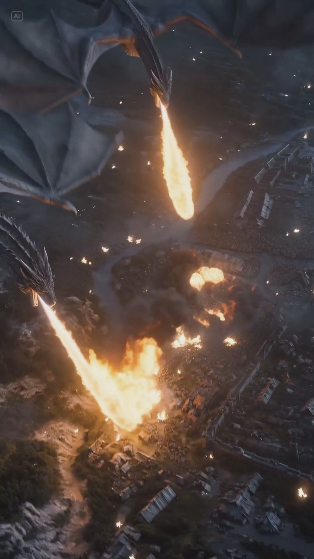 Dragons reigning over war-torn city