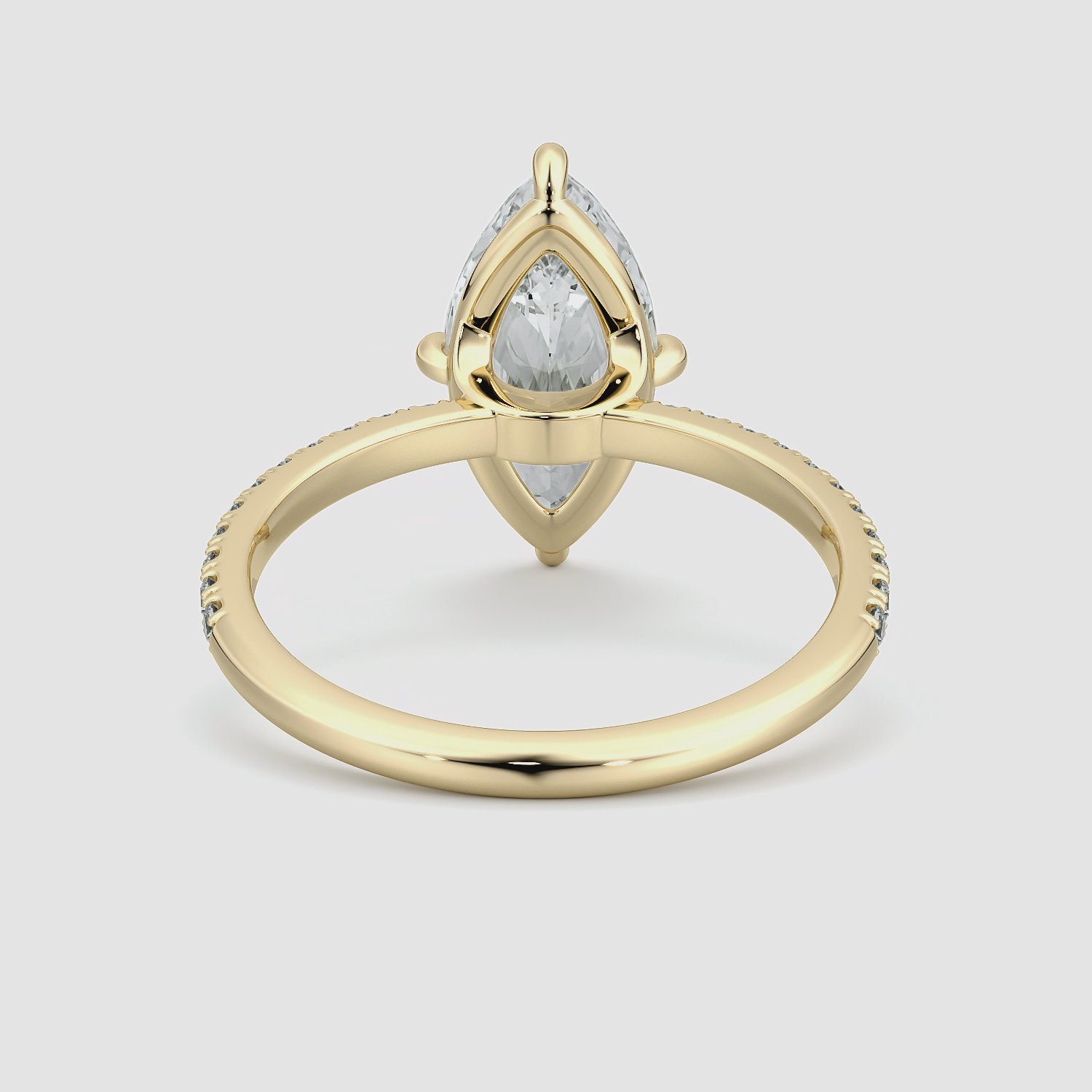 The Compass Solitaire | Marquise | 18k | Yellow Gold | bandAccent: Pavé | diamondOrientation: vertical | caratWeight: other