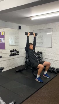 V - Seated Overhead Press - Dumbbells