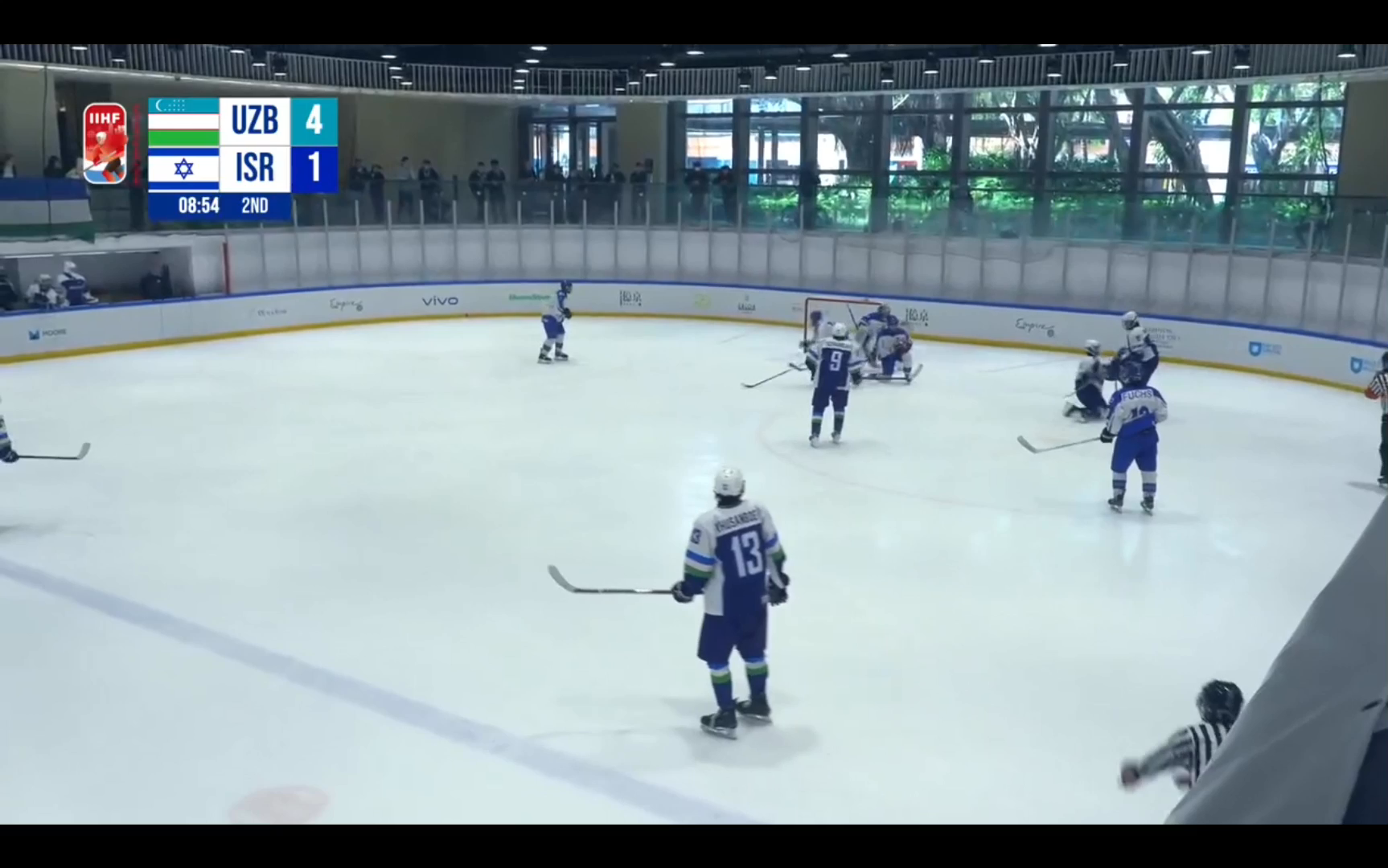 Nick Gordin makes a glove save on a point-blank range shot at the U18 World Championship