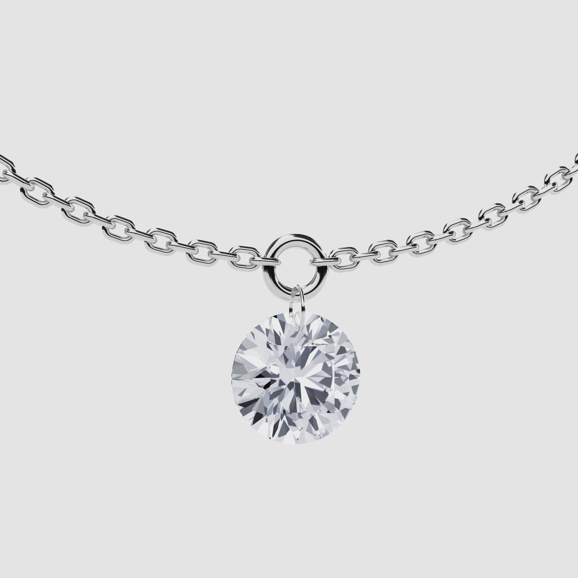 Detailed view: one of three 0.50ct floating charms
