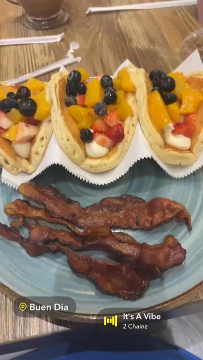 Buen Dia - Yummy sweet breakfast tacos and bacon! I enjoyed the Chantilly cream. Definitely a hidden gem. - Mexican Near Me - Wilmington, North Carolina