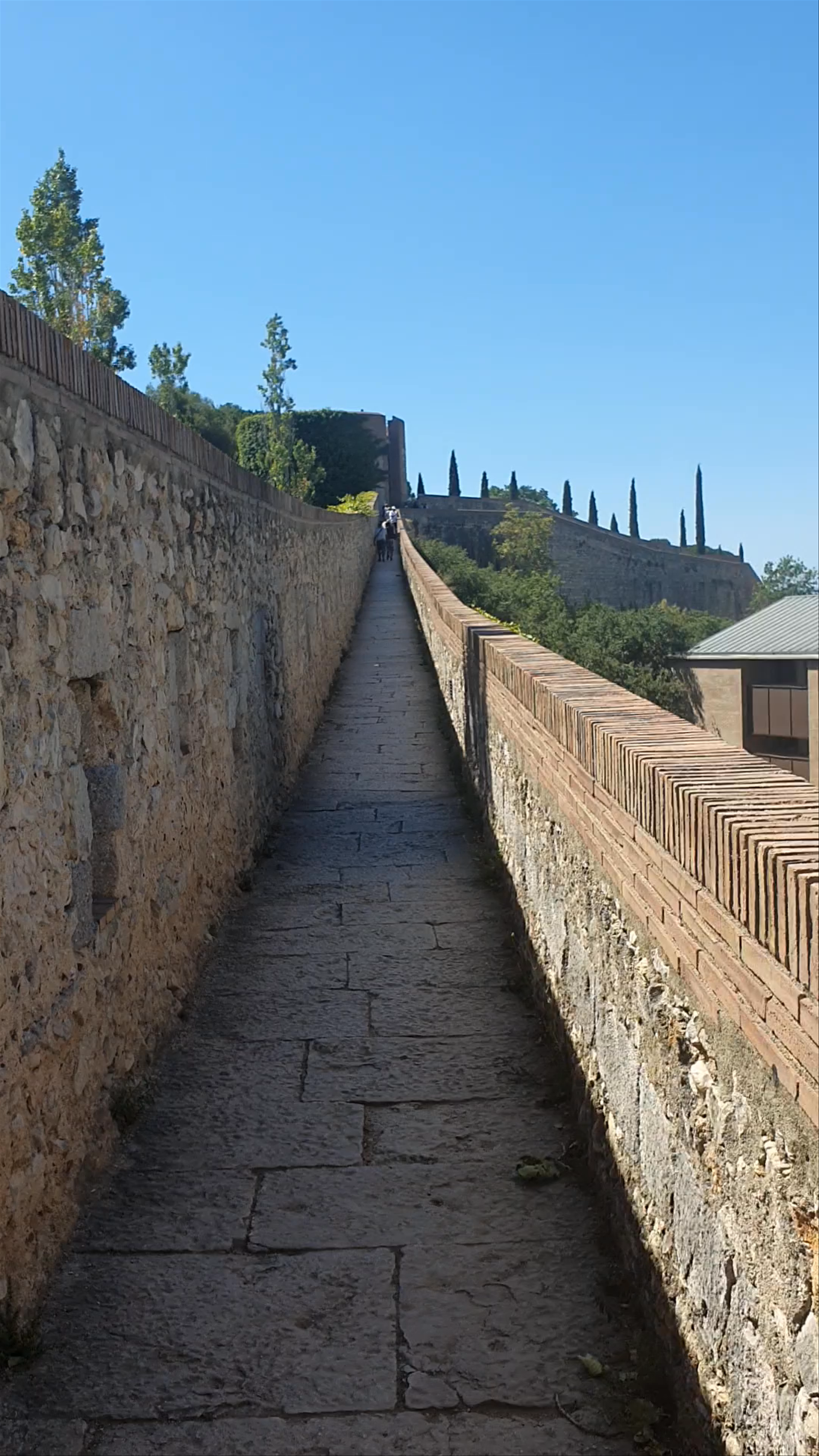 Historic Walk Along Girona City Walls, Catalunya, Spain