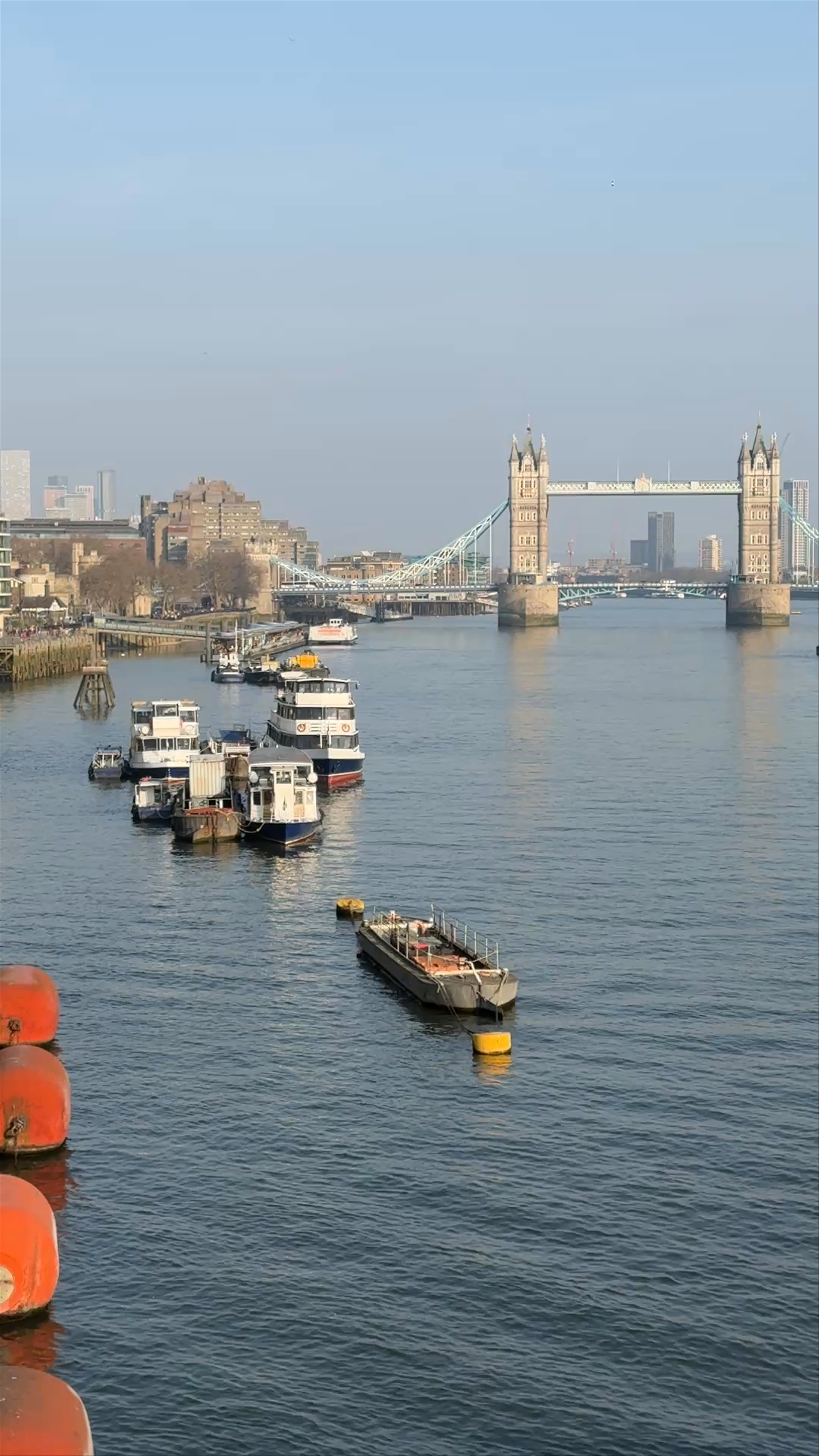 Serene Thames River View with Tower Bridge in London