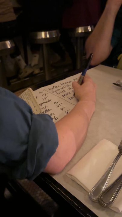 Diner - Waitress writing down last menu item - Diners Near Me - Brooklyn, New York
