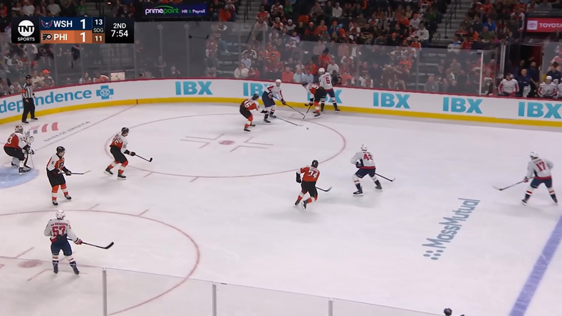 Tippett intercepts puck — sets up Zegras goal · Mar 11, 2026