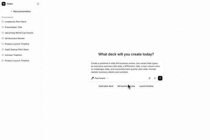 AI slideshow editor