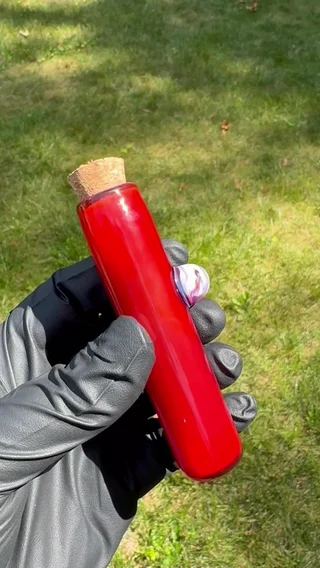 Preview pic of Red over white corked Joint Jar