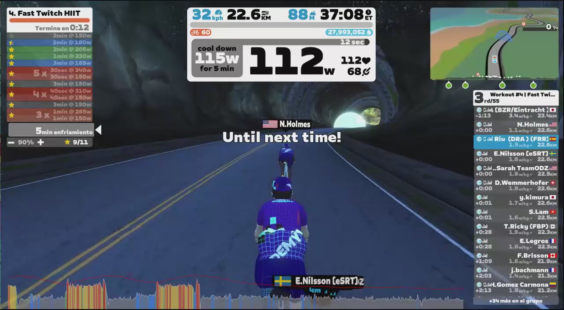 Zwift - Group Workout: Short | Fast Twitch HIIT | ZA 2023 on The Big Ring in Watopia