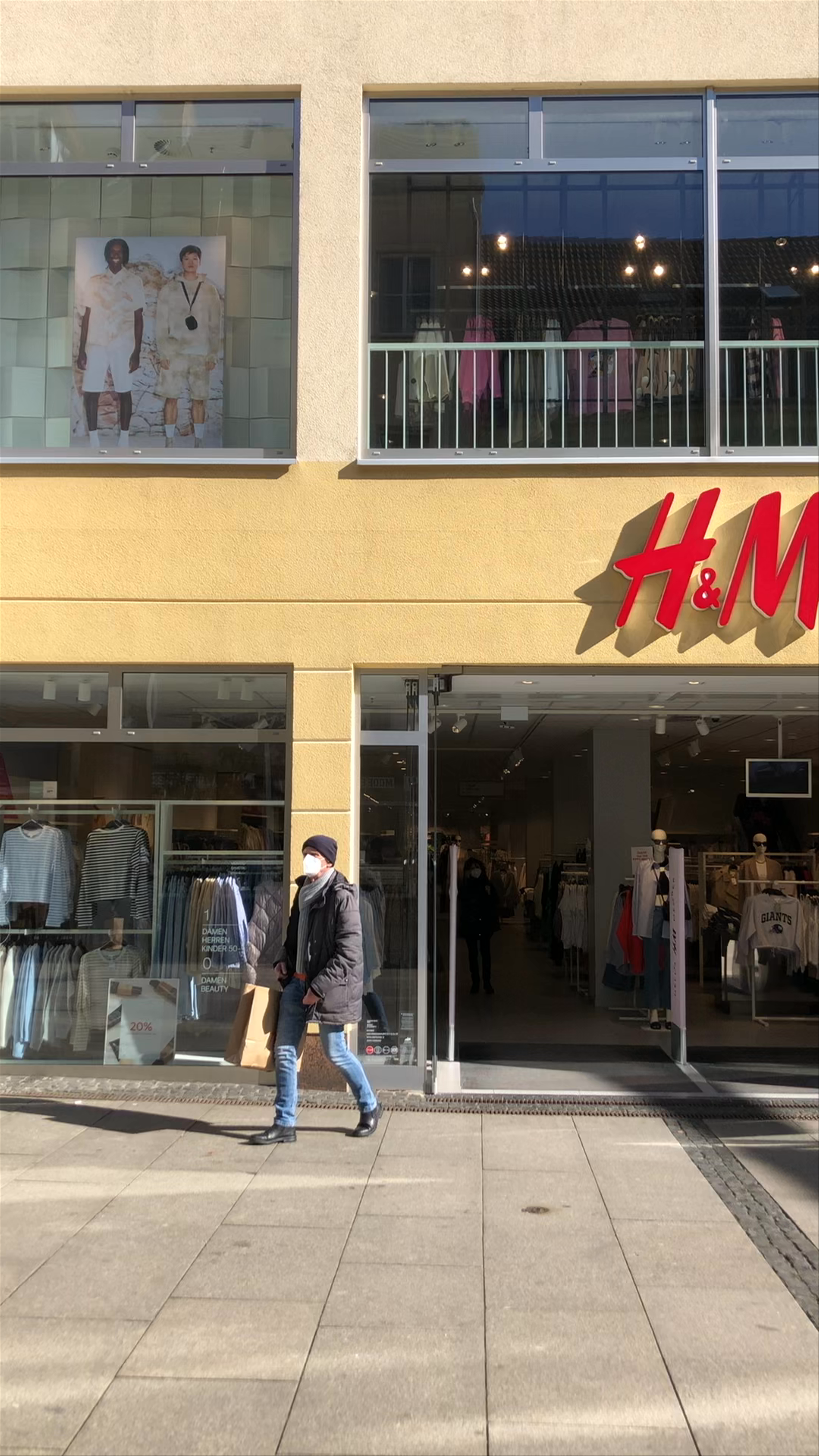 Sunlit Urban Shopping Street in Cottbus, Germany