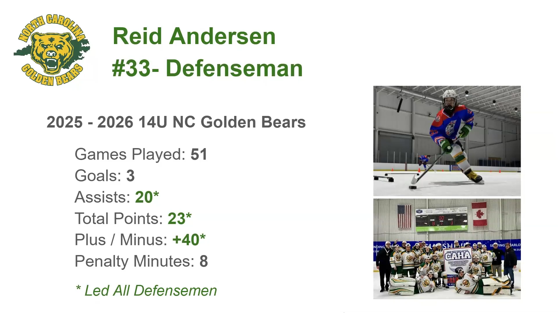 Reid Andersen's 2025-2026 Offensive Highlights | NC Golden Bears 14U AA