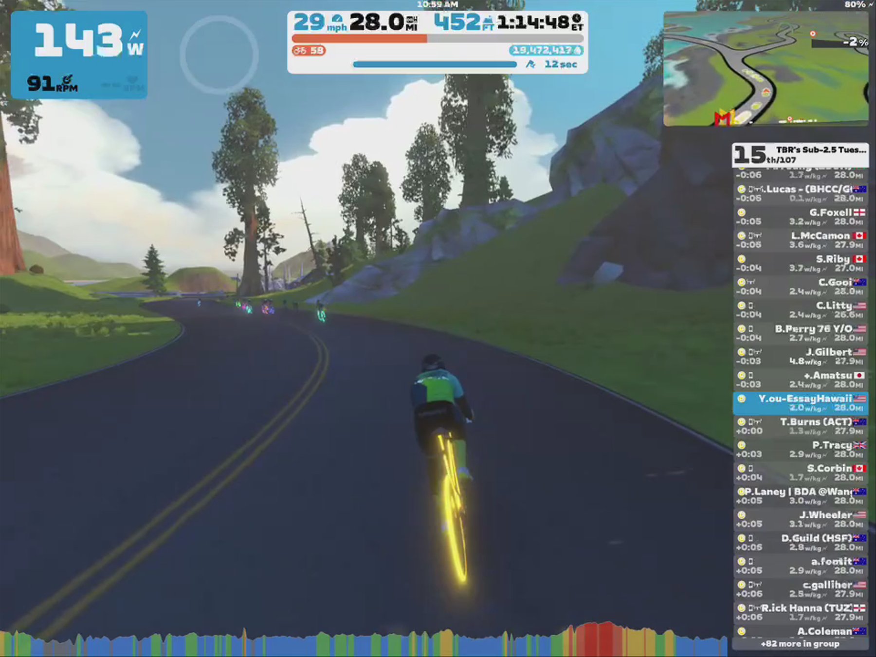 Zwift - Group Ride: TBR's Sub-2.5 Tuesday Bunchie (D) on Tick Tock in Watopia