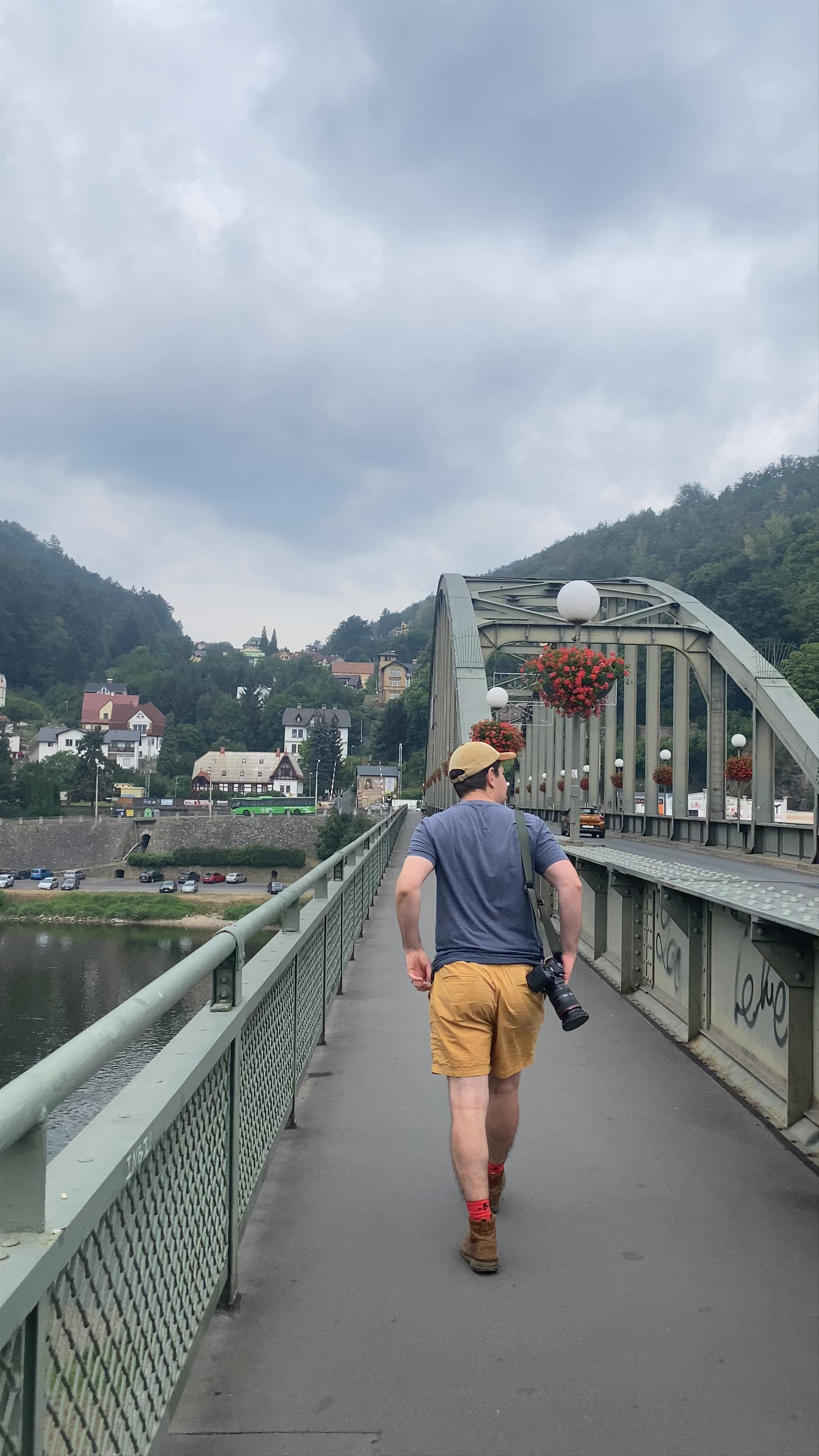 Elbe Bridge Walk and Scenic Views in Děčín, Czechia