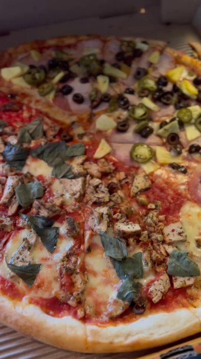 Pagliacci Pizza - Margarita and half Hawaiian - Pizza Near Me - Seattle, Washington