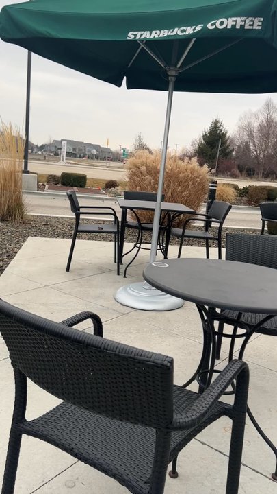 Starbucks - Plenty of outdoor seating... & the way it's situated... wind isn't too bad... - Coffee & Tea Near Me - Eagle, Idaho