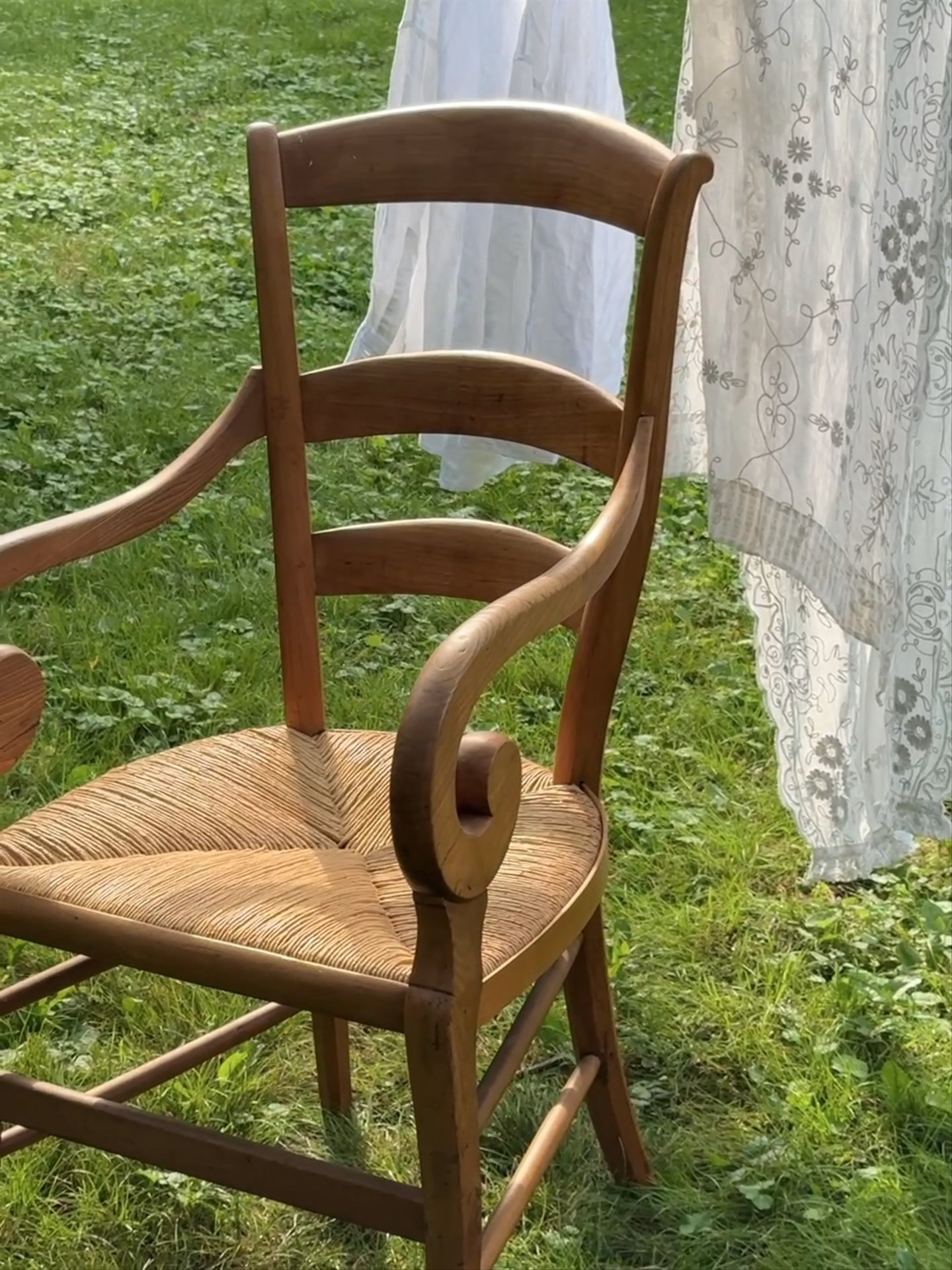 French Antique Rush Armchair