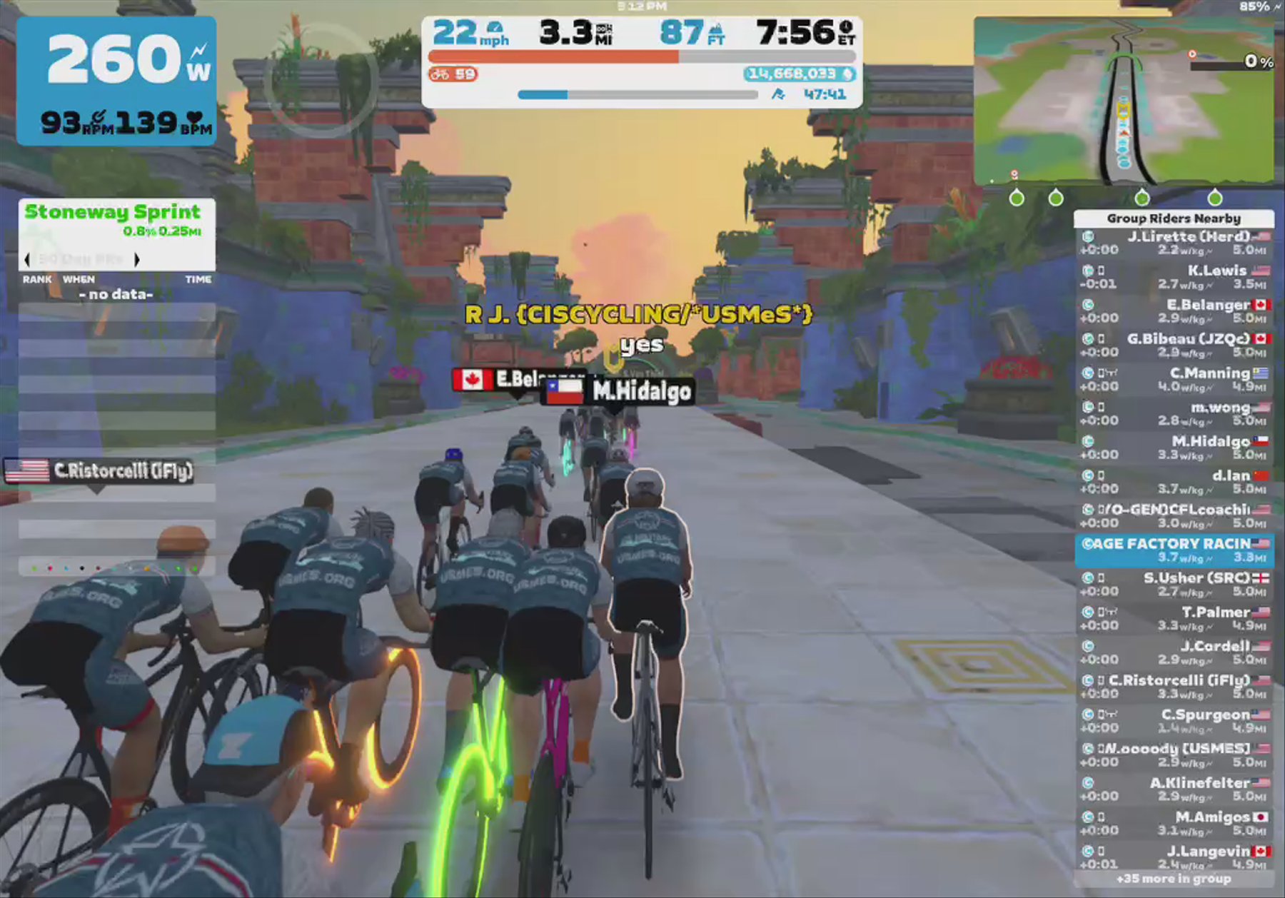 Zwift - Group Ride: USMES Thursday Night Social (C) on Coast Crusher in Watopia