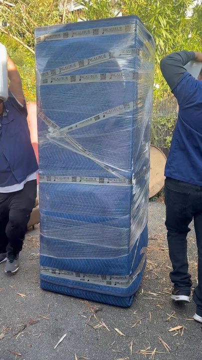 Excalibur Moving & Storage - wrapping stack washer dryer before move - Movers Near Me - Los Angeles, California
