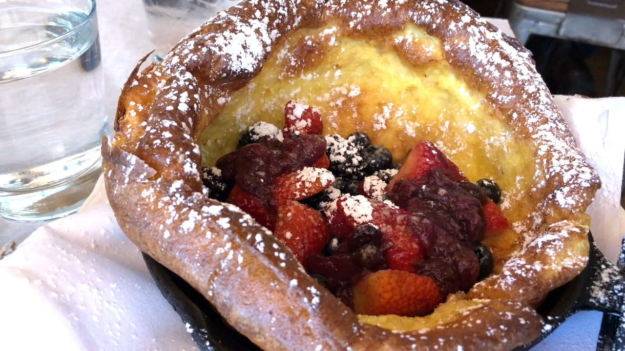 Left Bank - Fresh berries Dutch baby (3), video tour. (4/28/2019) - New American Near Me - New York, New York