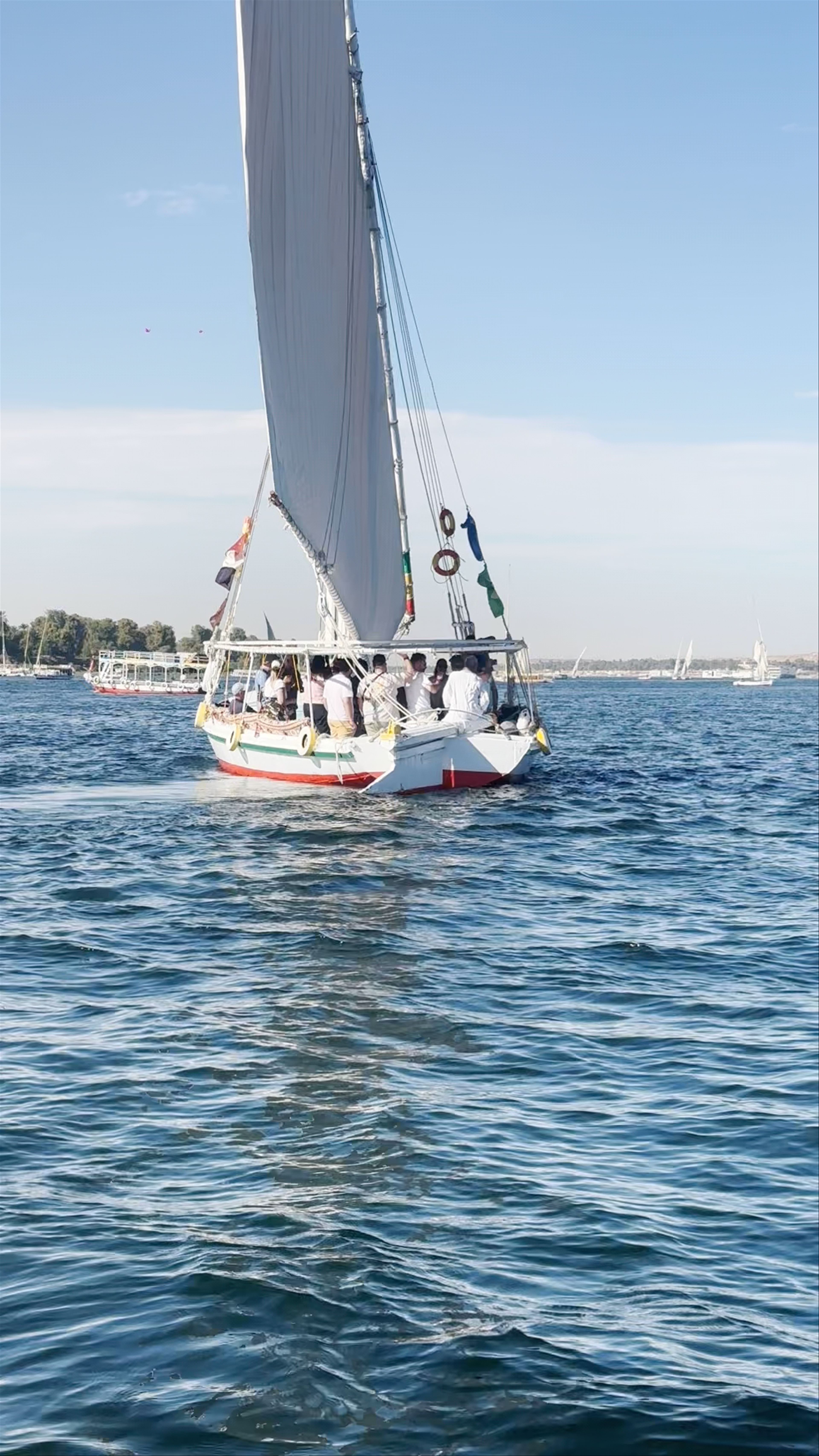 Faluca Sailing on the Nile River in Aswan, Egypt