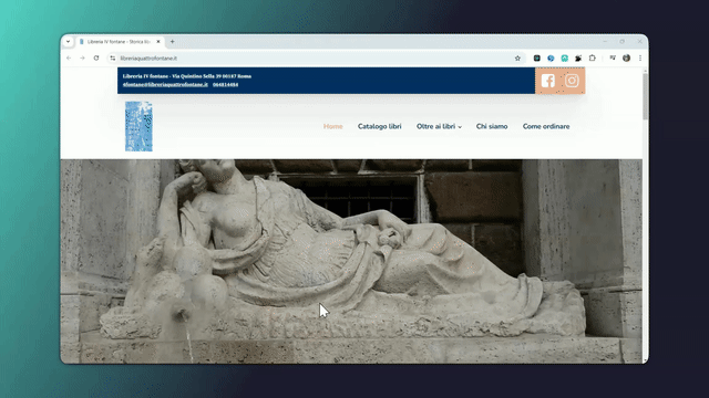 Video esperienza di navigazione del sito Libreria Quattro Fontane