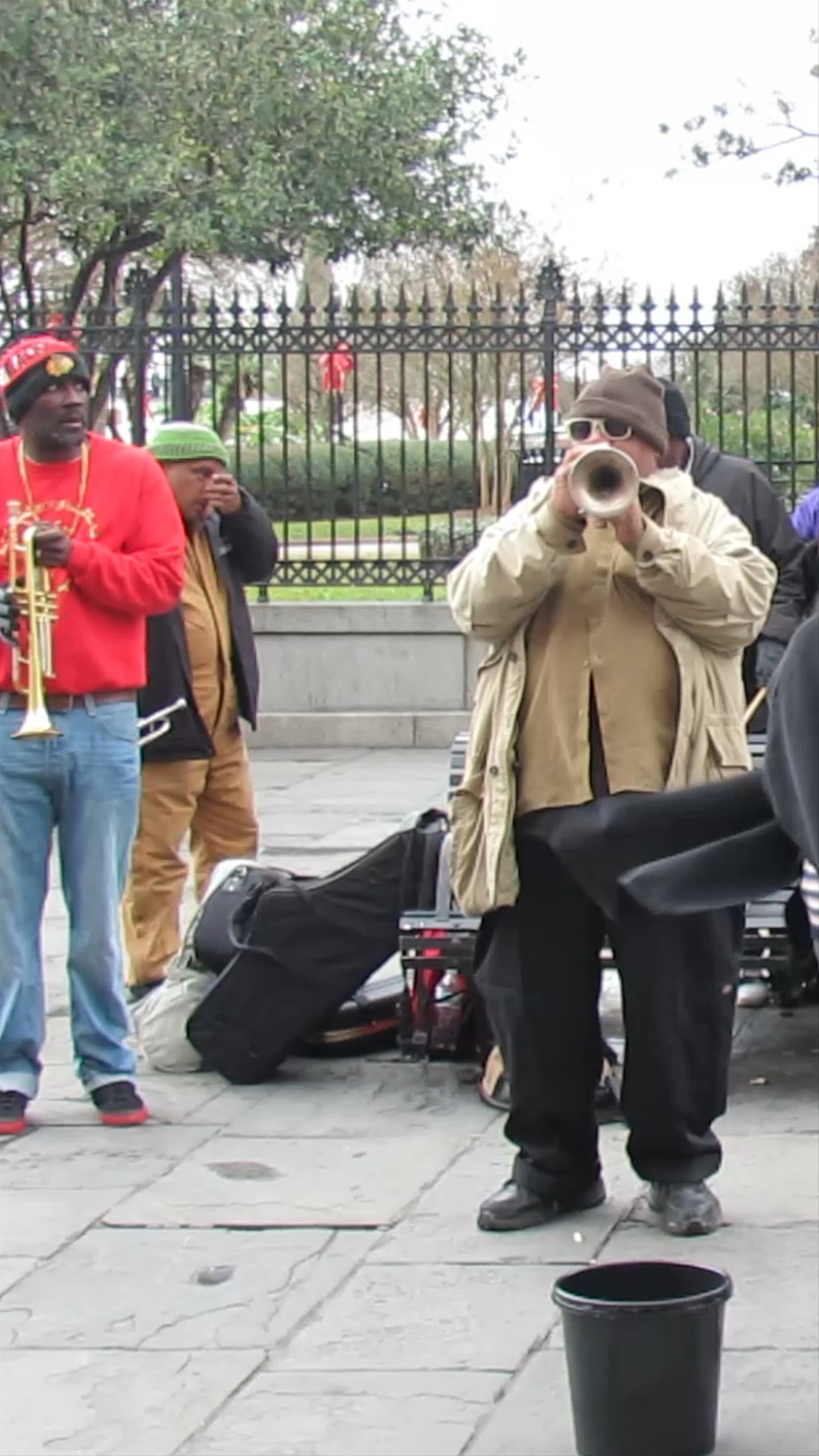 Live Jazz Brass Band at St. Louis Cathedral, New Orleans