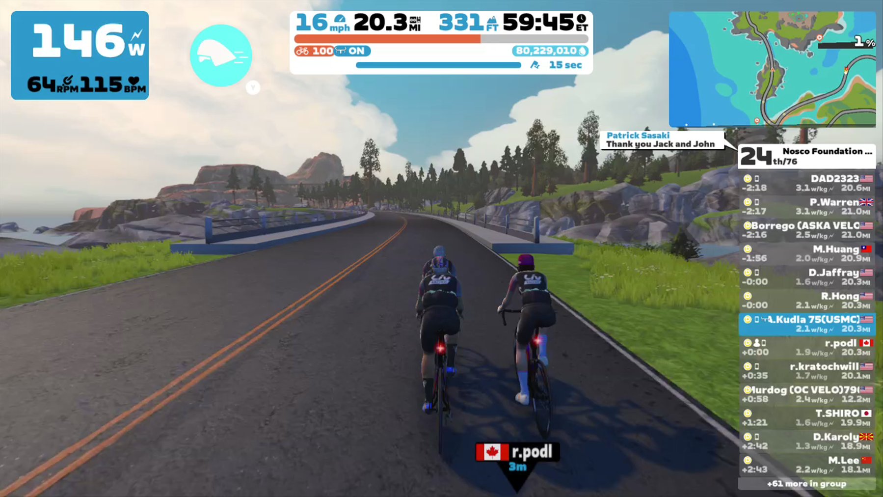 Zwift - Group Ride: Nosco Foundation Social Ride p/b Liv Cycling (D) on Tick Tock in Watopia