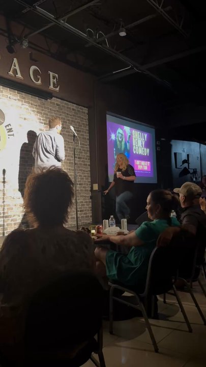 Upstage Comedy Lounge - Shelley coming on stage - Comedy Clubs Near Me - San Antonio, Texas