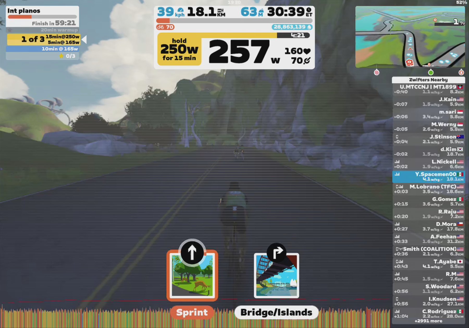 Zwift - Int planos in Watopia