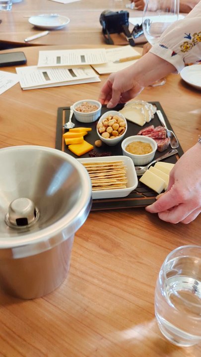 Rain Dance Vineyards - Cheese and charcuterie board is served during wine tasting at Rain Dance Vineyards. - Wineries Near Me - Newberg, Oregon