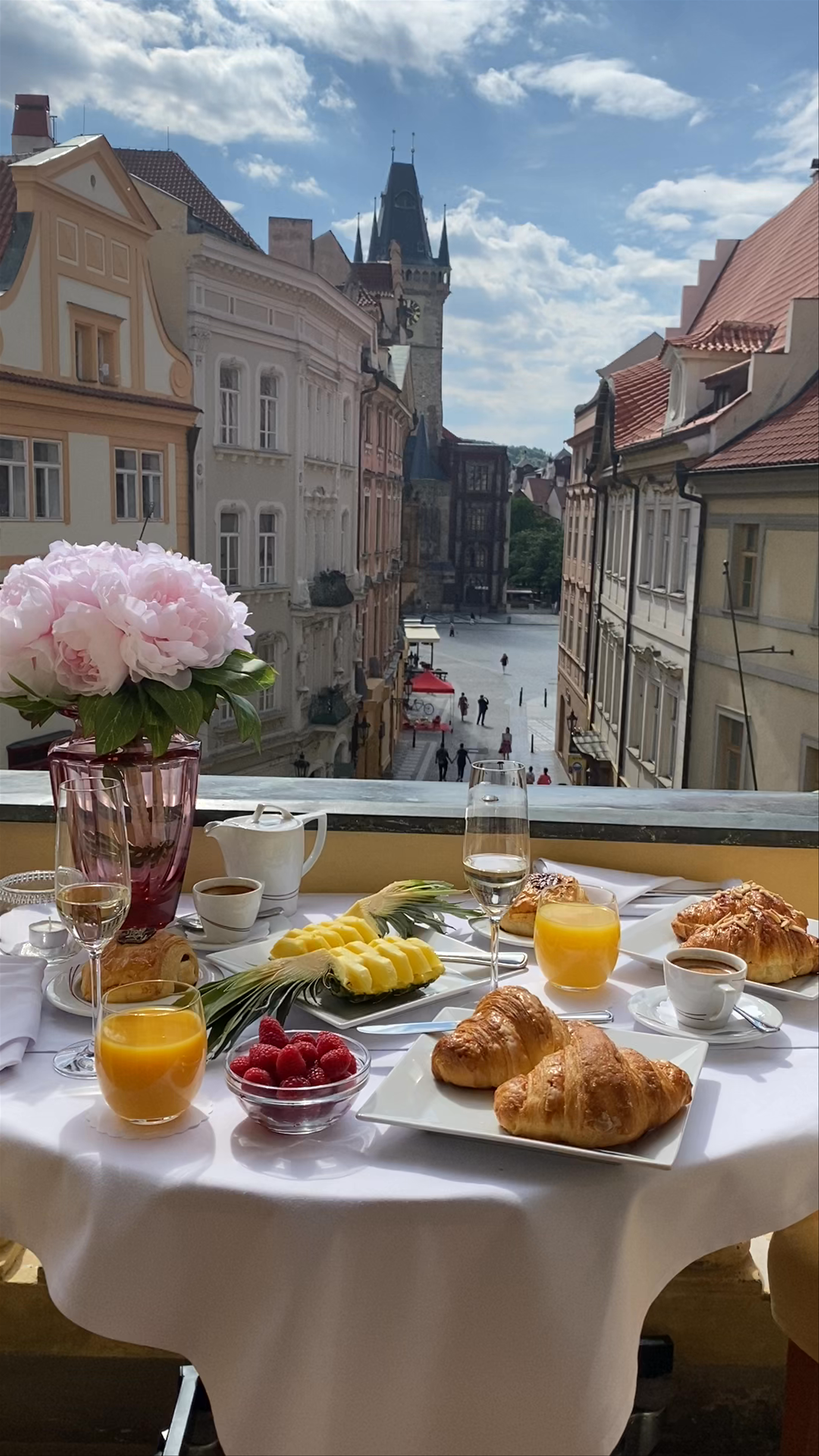 Elegant Breakfast with a Stunning View in Prague Old Town