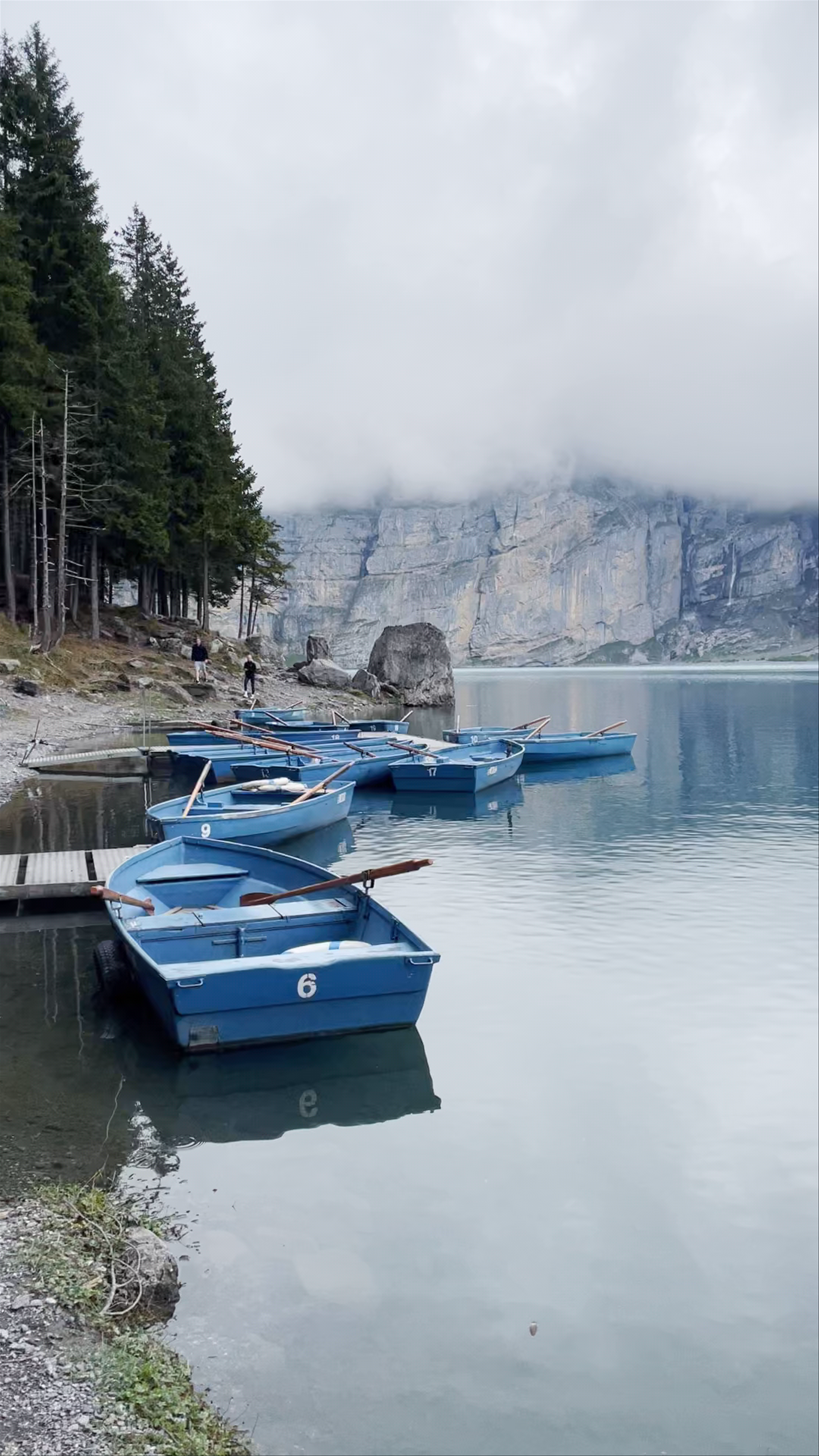 Misty Serenity at Oeschinensee Lake, Kandersteg - Switzerland's Alpine Gem