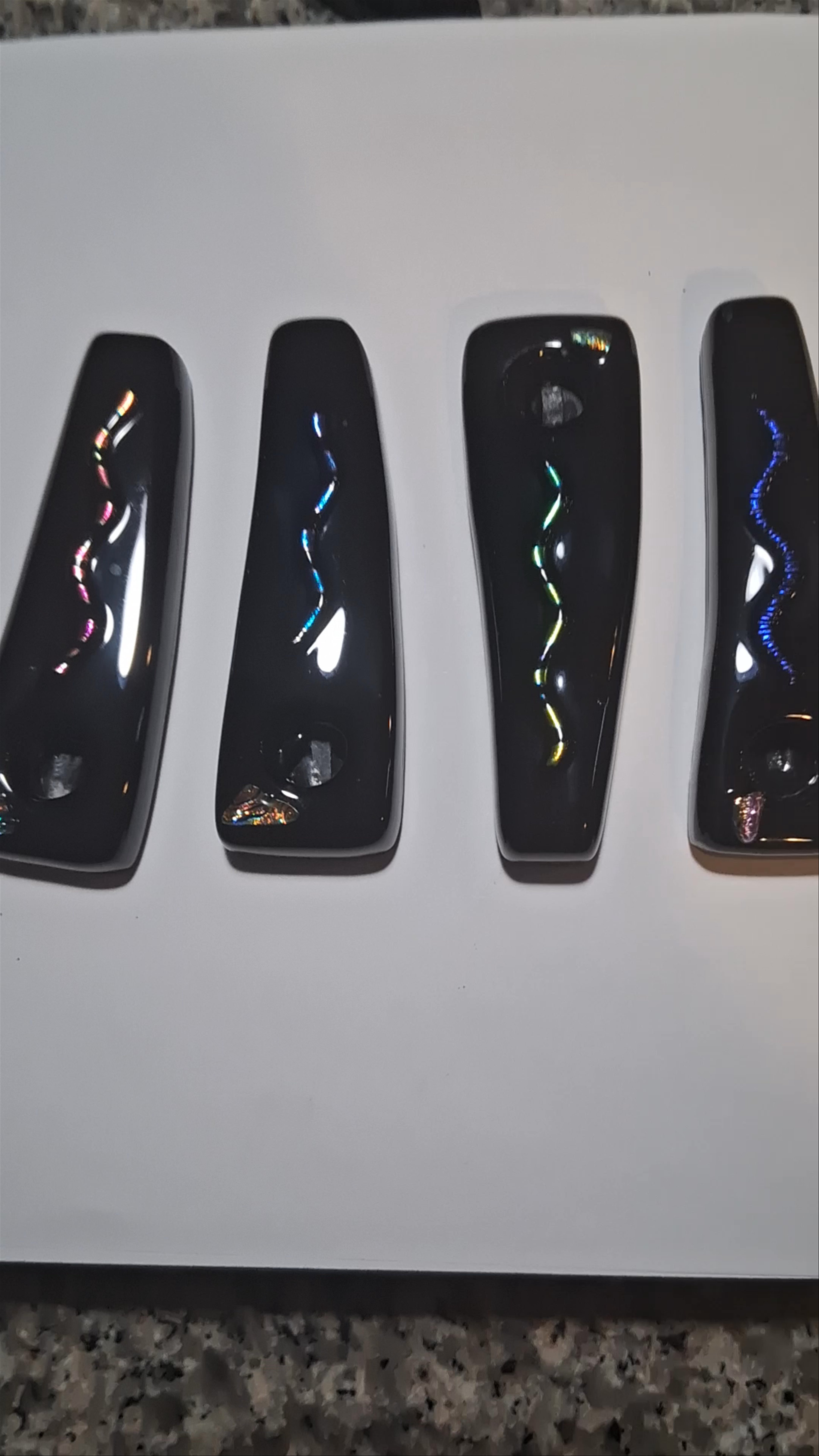 Preview pic of Dichroic Glass Pipe -4 pcs.