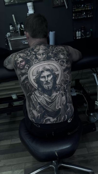 Happy Endings Tattoo - Black and grey by Bon - Tattoo Near Me - Temecula, California
