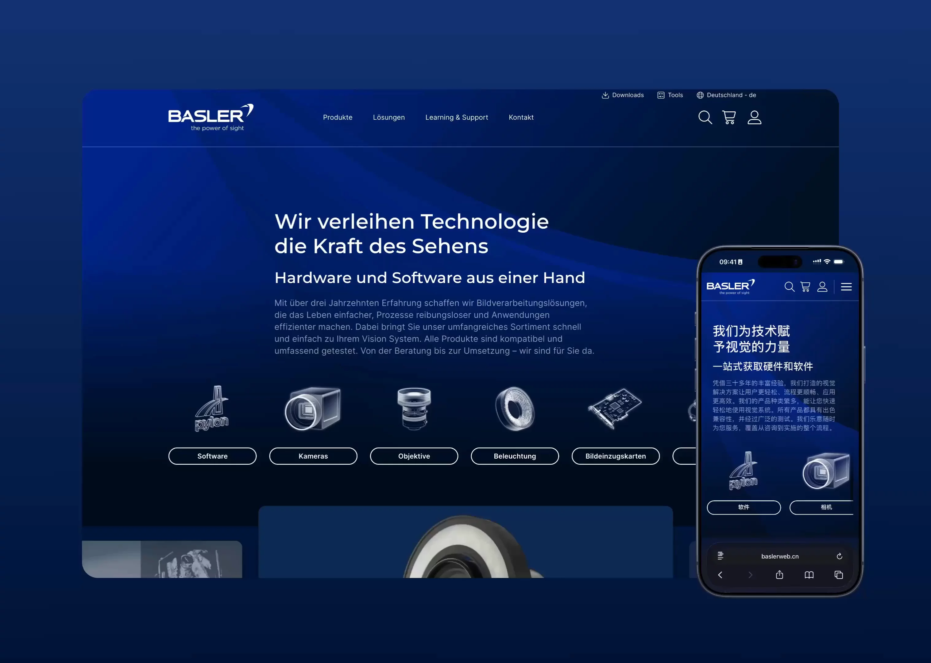 Basler Website, developed by Hypercode | Hypercode, Digital Product Studio, Köln