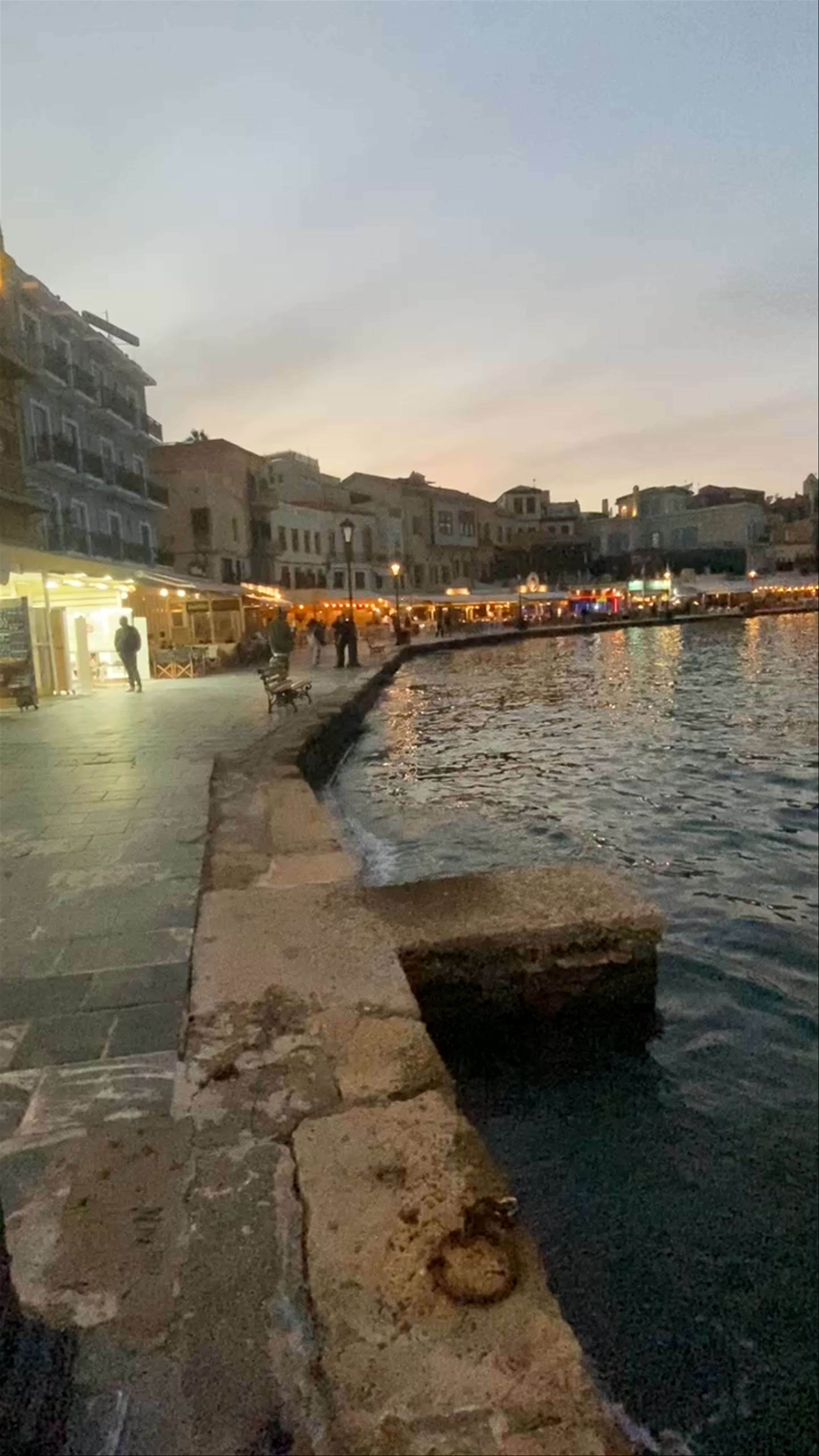Old Venetian Port of Chania at Twilight: A Serene Harbor Stroll