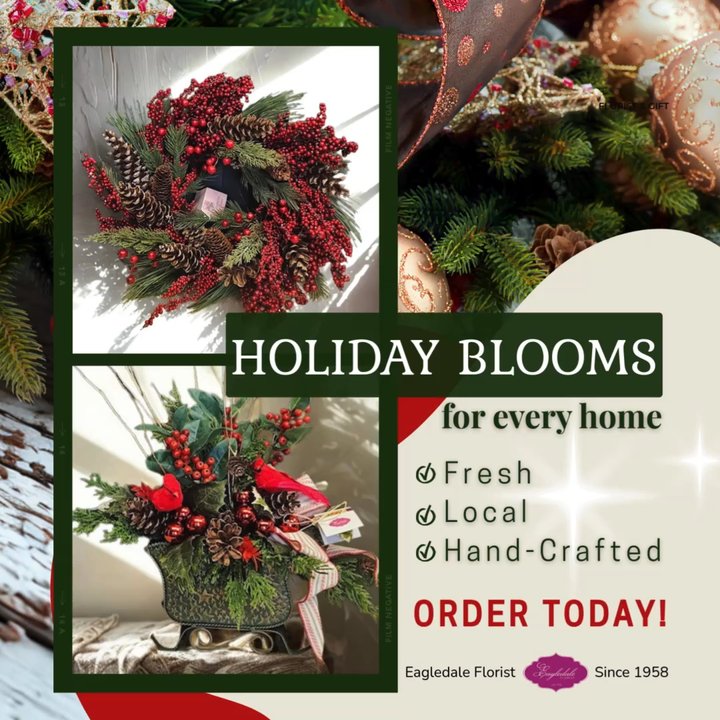 Eagledale Florist - Holiday arrangements are now available! Stop in or pre-order for Christmas. - Florists Near Me - Indianapolis, Indiana