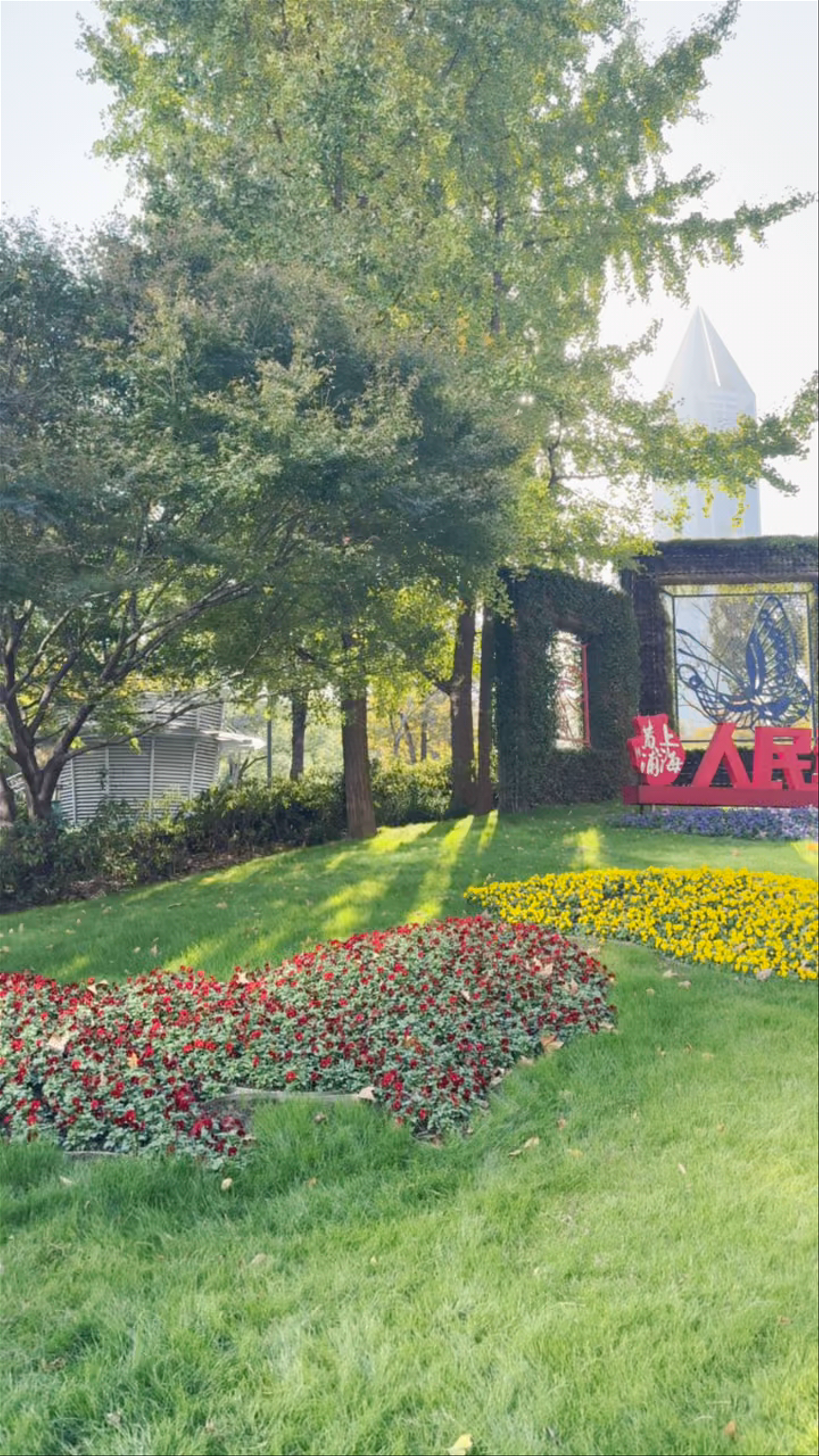 Peaceful Autumn Afternoon at People's Park, Shanghai