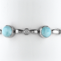 Larimar Sterling Silver Liquido Adjustable Link Bracelet Marahlago Jewelry round Gemstone 