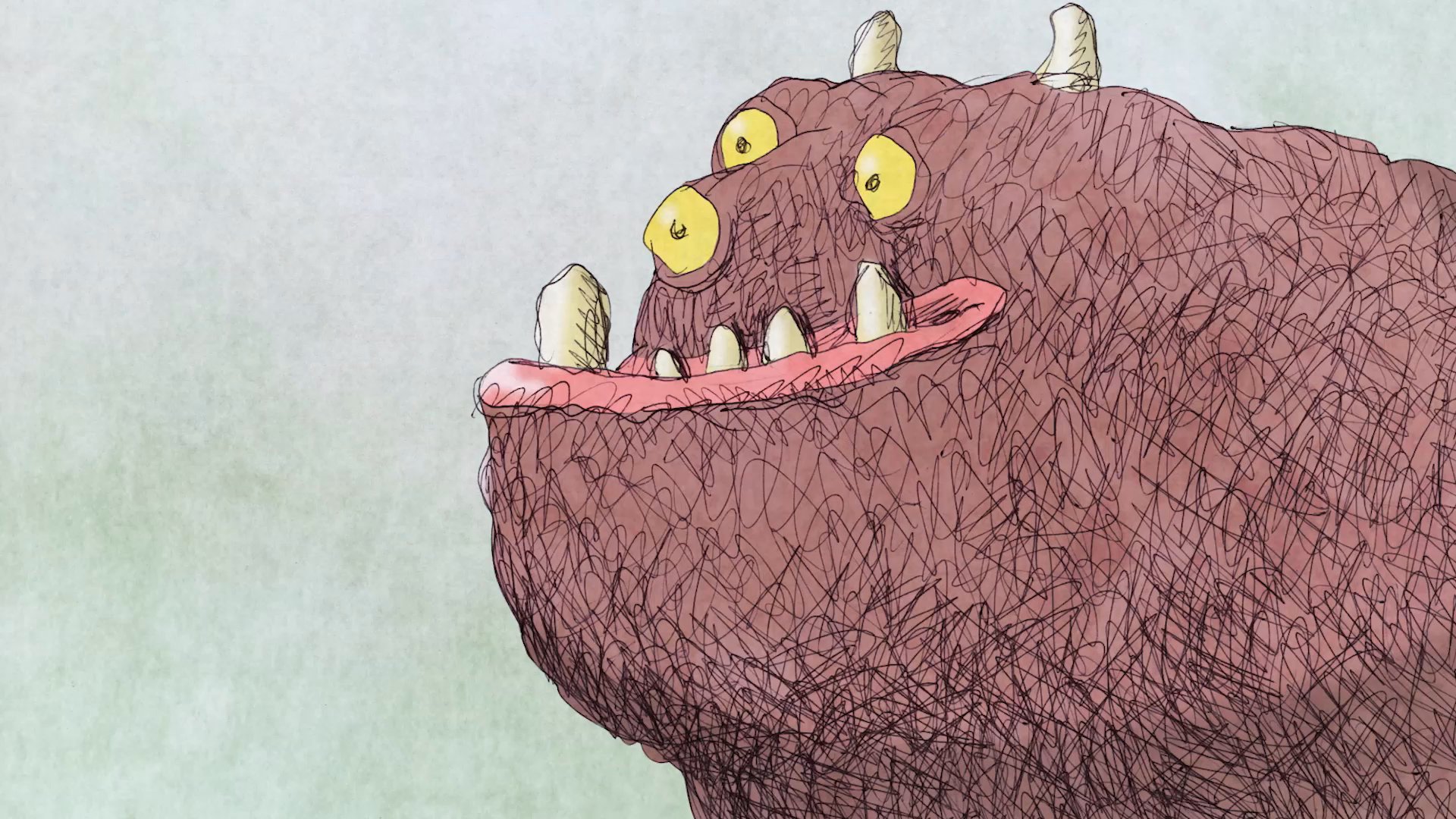 A line of peculiar monsters waits to speak with a duck official at a desk in this whimsical, hand-drawn animation. The scene highlights the absurd interactions between the orderly administrative process and the chaotic nature of the waiting creatures.