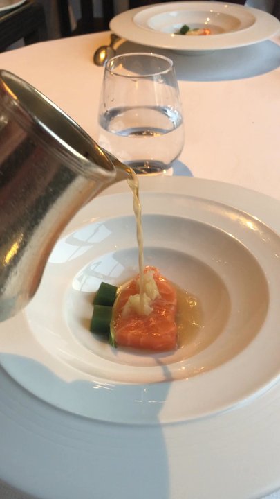 Guy Savoy - Salmon with lemongrass soup - French Near Me - Paris, 75