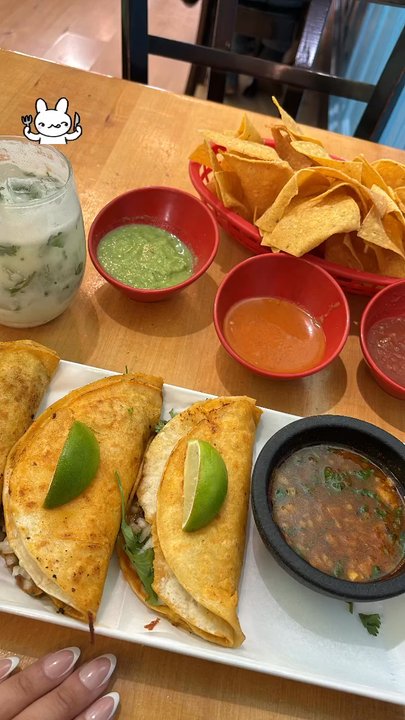 Taqueria Kermes - Birria tacos w/ Corn Tortilla Chips and Salsa Trio - Mexican Near Me - Ridgewood, New York