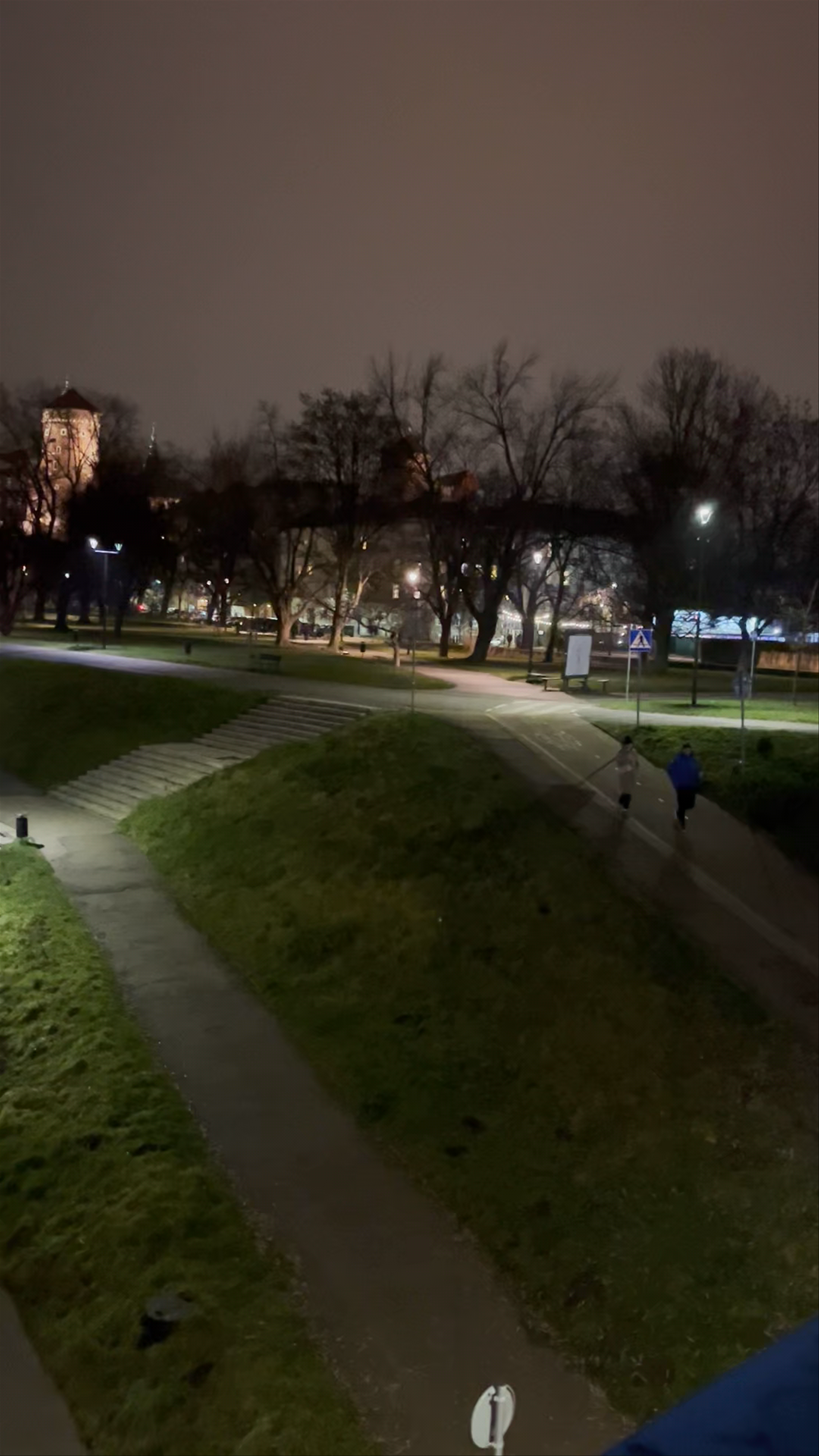 Nighttime Stroll Along Schody Czesława Miłosza, Kraków