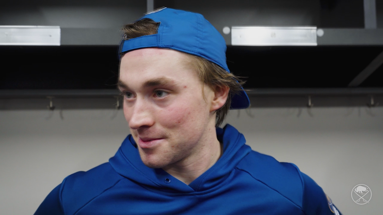 Noah Östlund interviewed after his first two-goal game · Jan 20, 2026