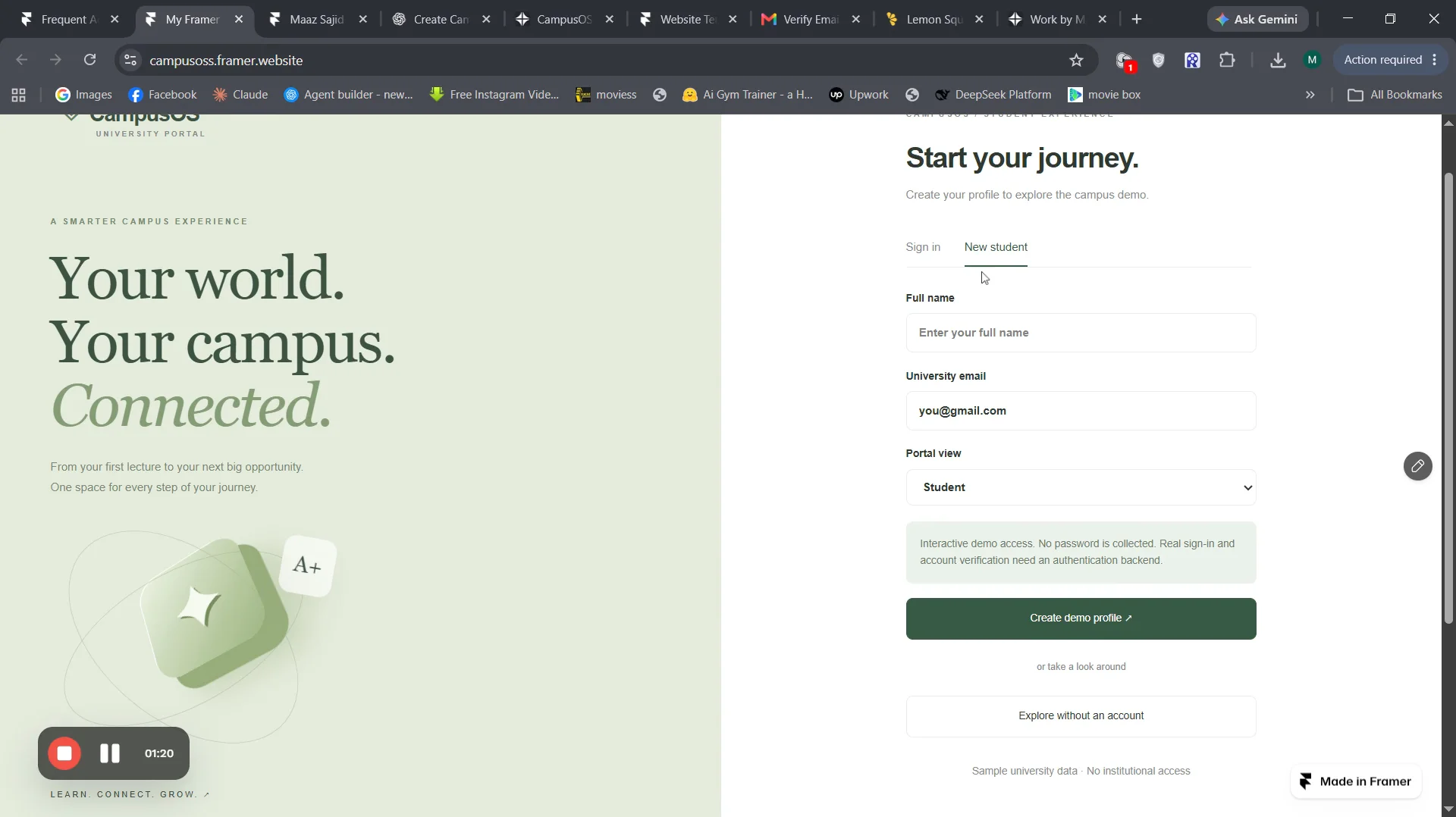 University LMS UI Te
